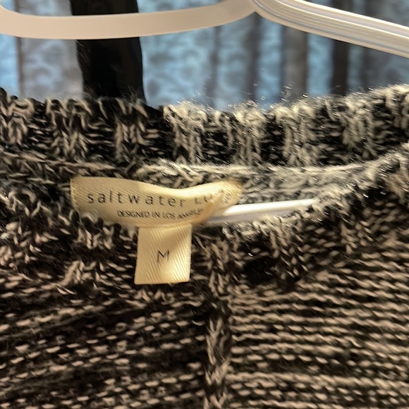 Saltwater Luxe black, brown, blue, pink stripped sweater - Picture 3 of 3